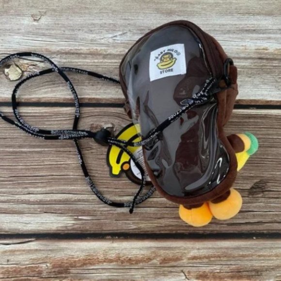 A Bathing Ape Baby Milo Banana Plush Mobile Phone Pouch Brown - Picture 4 of 6